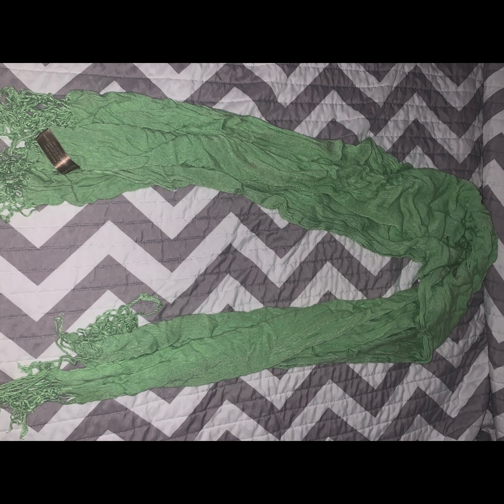 green longer scarf